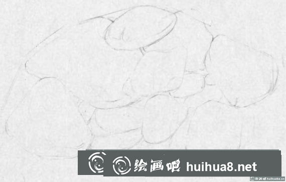 钢笔画鹅卵石