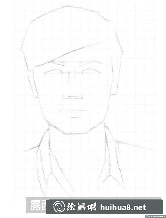 素描男子正面头像