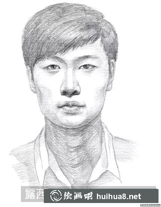 素描男子正面头像