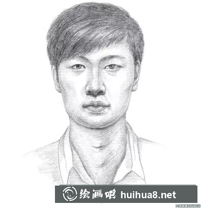 素描男子正面头像