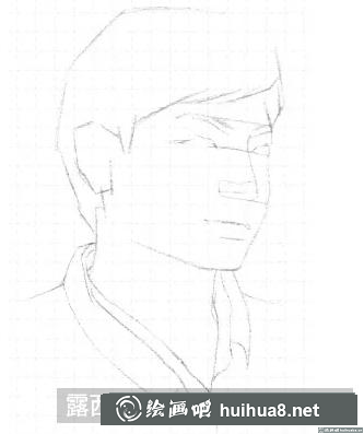 素描四分之三侧面头像