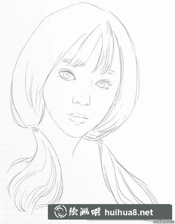 素描画双马尾女孩 素描画双马尾女孩