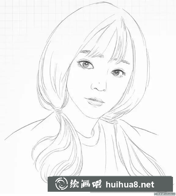 素描画双马尾女孩 素描画双马尾女孩