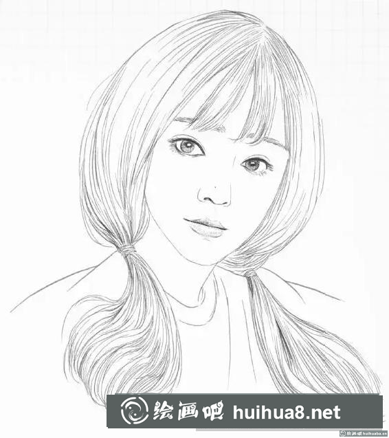 素描画双马尾女孩 素描画双马尾女孩