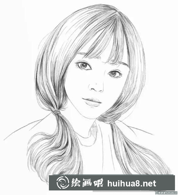 素描画双马尾女孩 素描画双马尾女孩