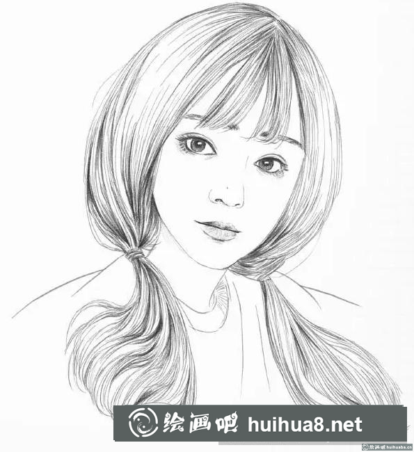 素描画双马尾女孩 素描画双马尾女孩