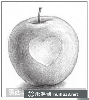 素描画苹果