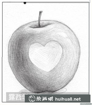 素描画苹果