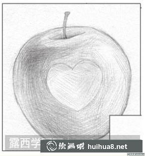 素描画苹果
