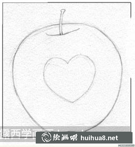 素描画苹果