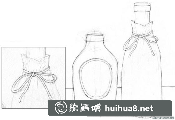 素描画洋酒瓶 素描画洋酒瓶