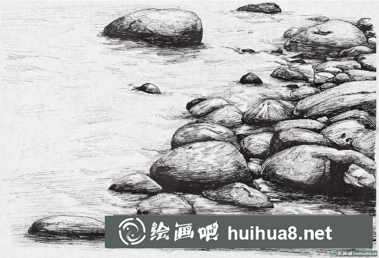 钢笔画江边 钢笔画江边