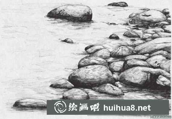 钢笔画江边 钢笔画江边