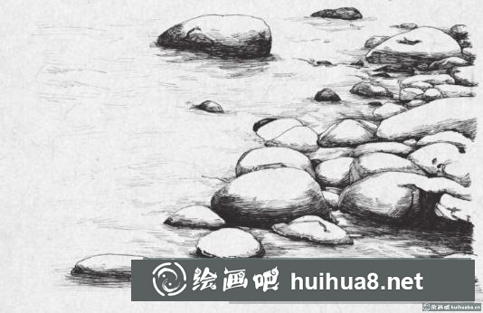 钢笔画江边 钢笔画江边