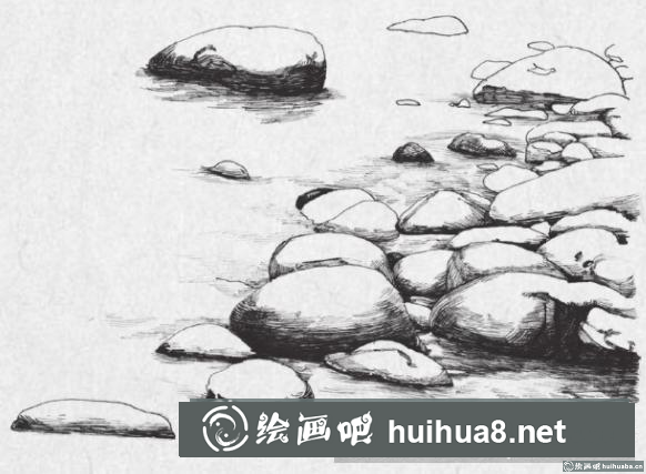 钢笔画江边 钢笔画江边