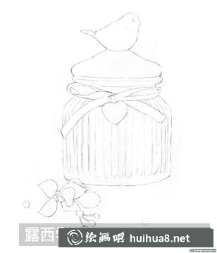 玻璃收纳罐子素描
