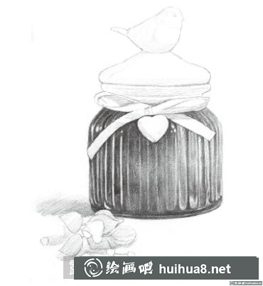 玻璃收纳罐子素描