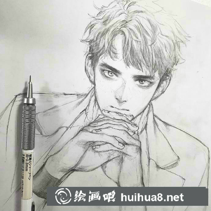 帅气小哥哥漫画线稿2