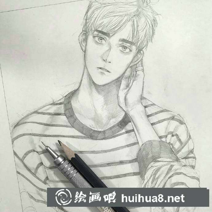 帅气小哥哥漫画线稿4