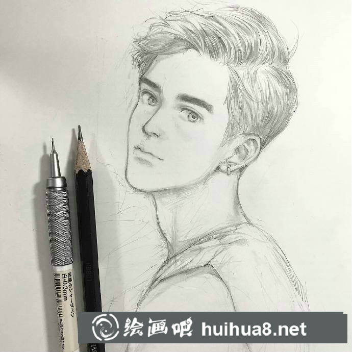 帅气小哥哥漫画线稿5