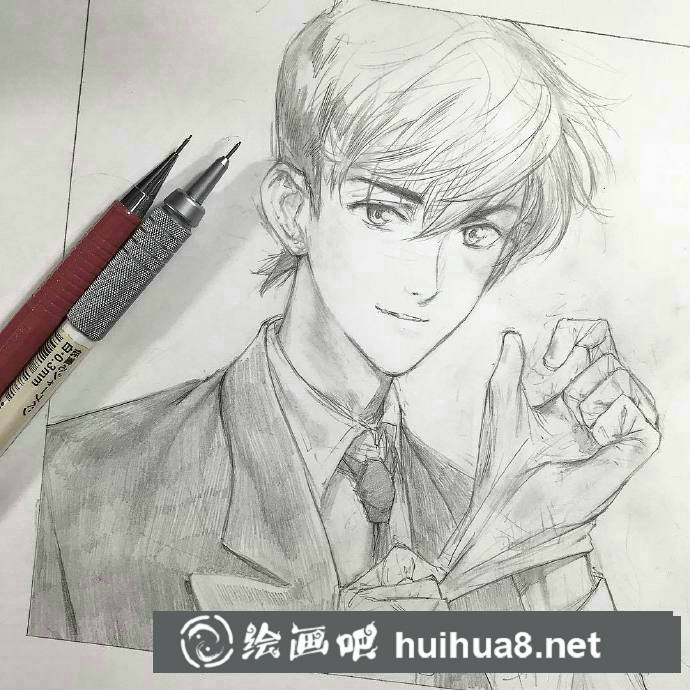 帅气小哥哥漫画线稿7
