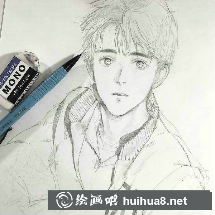 帅气小哥哥漫画线稿8