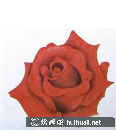 红玫瑰着色画法教程