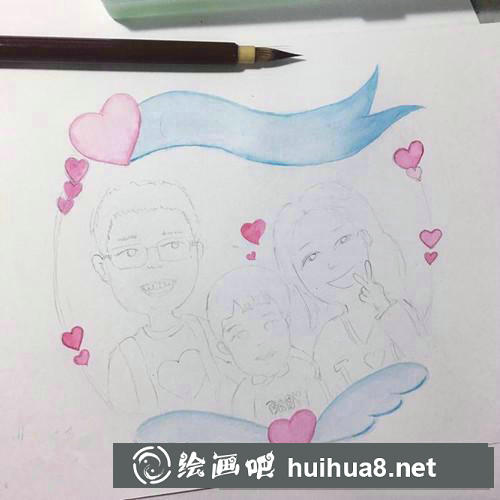 全家福插画