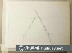 湖边栈桥绘画教程