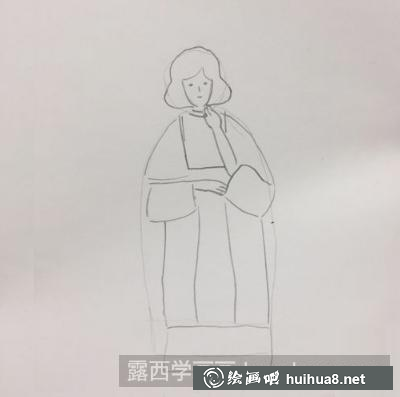 大衣女孩的画法