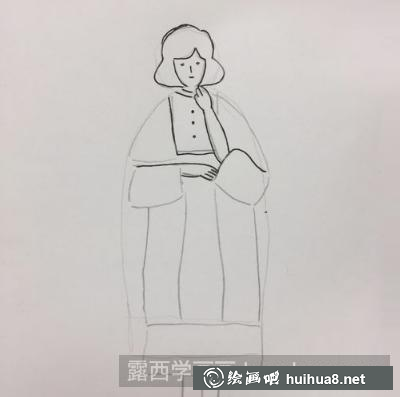 大衣女孩的画法