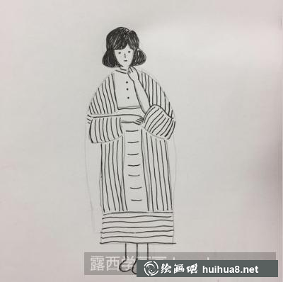 大衣女孩的画法