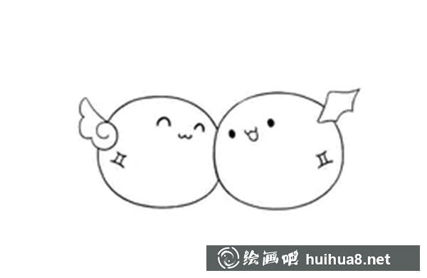 双子座的简笔画教程