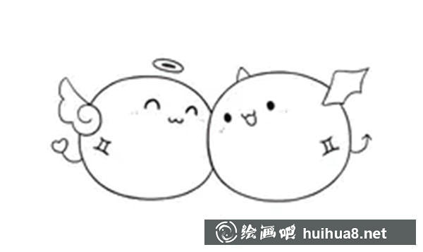 双子座的简笔画教程