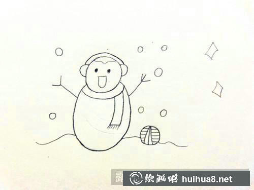 小雪人简笔画 小雪人简笔画