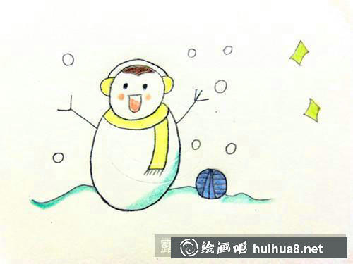 小雪人简笔画 小雪人简笔画