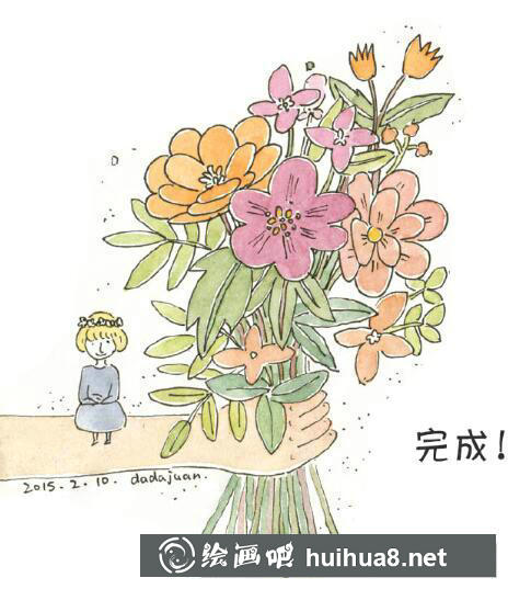 怎么画情人节花束 怎么画情人节花束