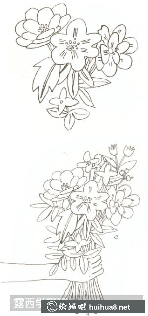 怎么画情人节花束 怎么画情人节花束