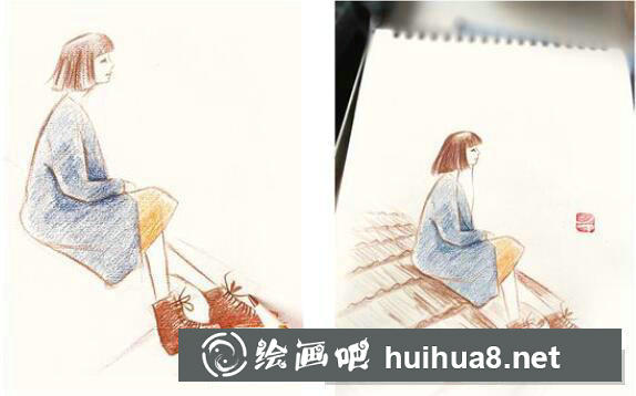 屋顶女孩插画教程