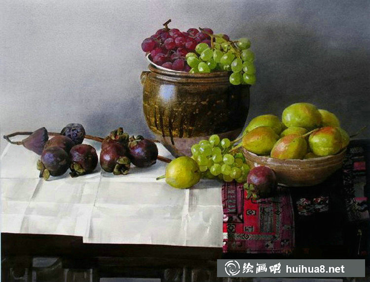 刘寿祥写实静物水彩画
