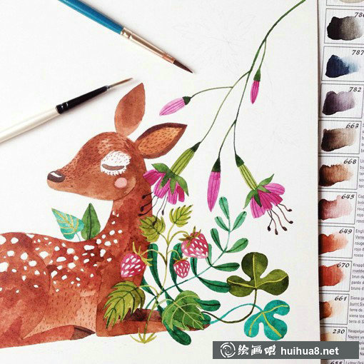 罗马尼亚Oana手绘水彩插画作品欣赏