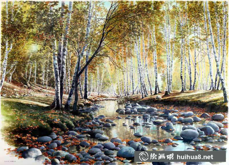 庞恩昌风景古建筑钢笔水彩画作品
