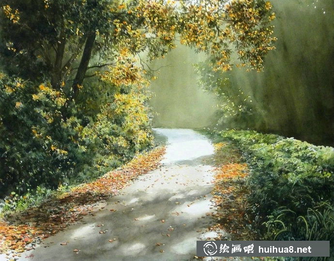 日本阿部智幸风景水彩画作品