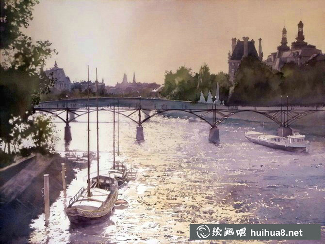 波兰Michal Orlowski水彩风景画作品