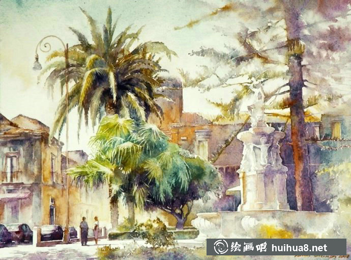 波兰Michal Orlowski水彩风景画作品