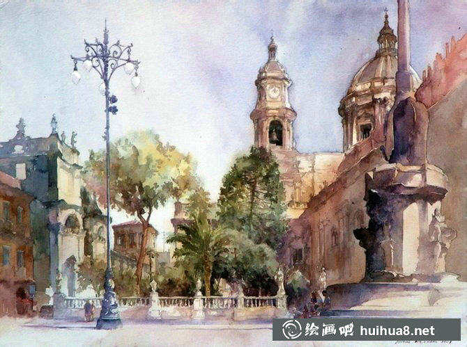 波兰Michal Orlowski水彩风景画作品