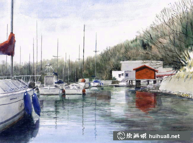 日本画家坂田融水彩画作品
