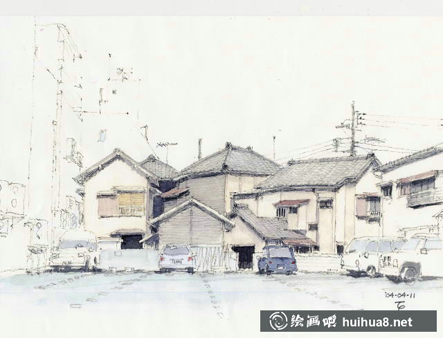 日本画家坂田融水彩画作品