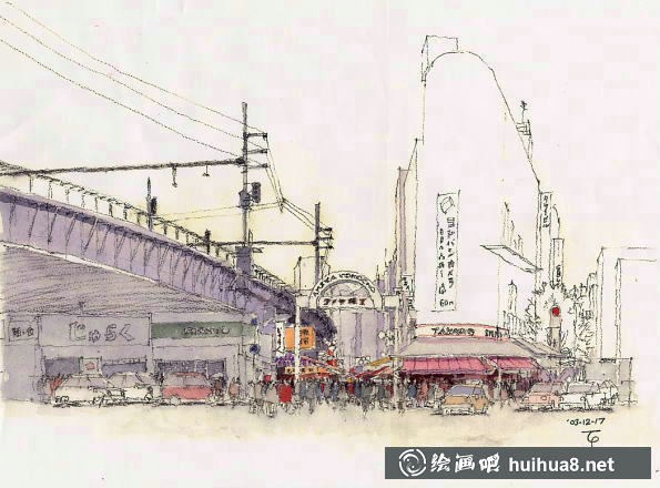 日本画家坂田融水彩画作品