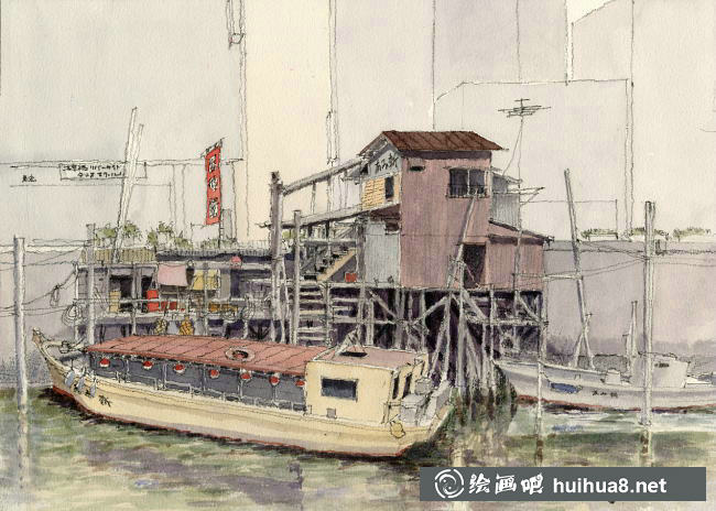 日本画家坂田融水彩画作品